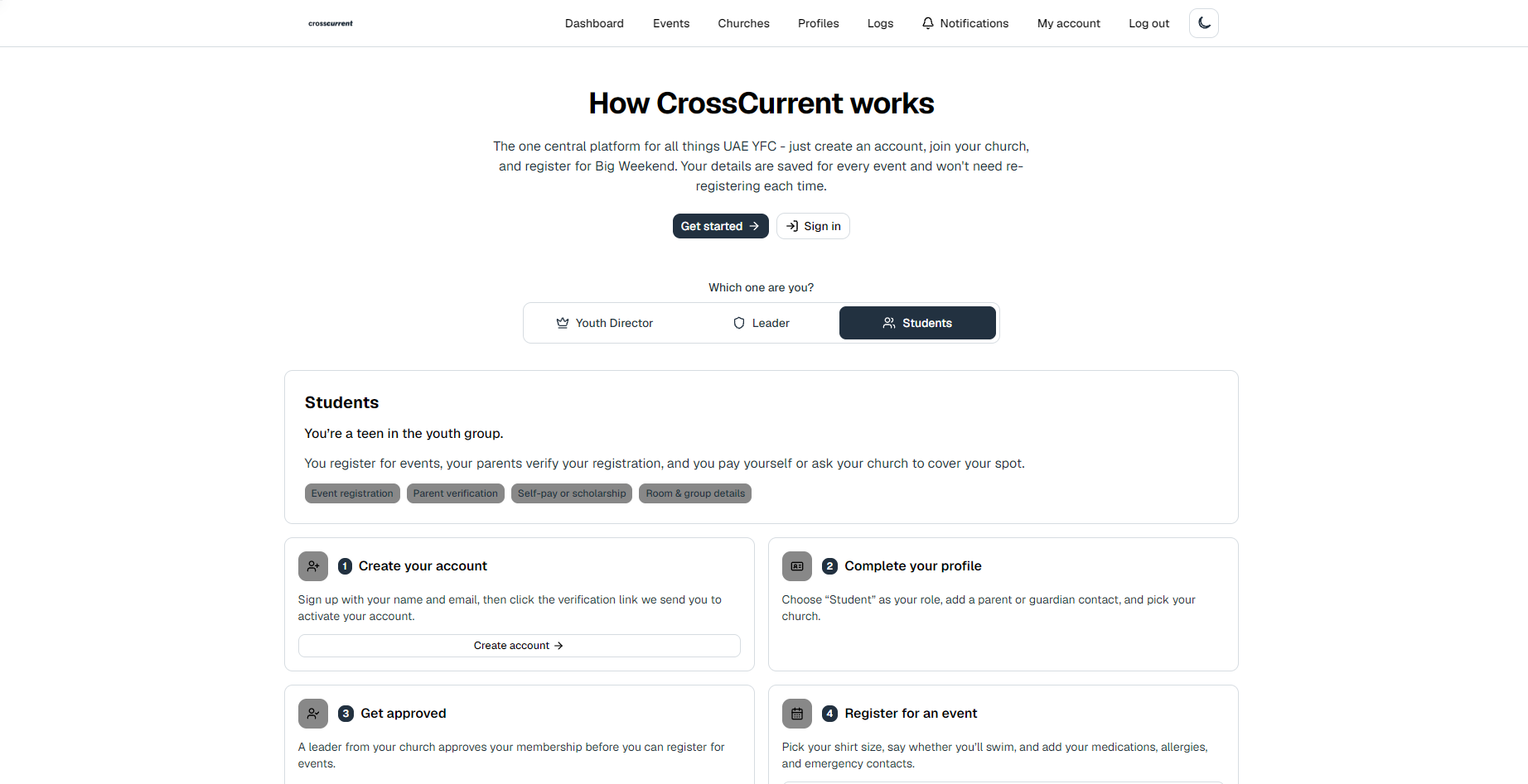 crosscurrent events platform project preview